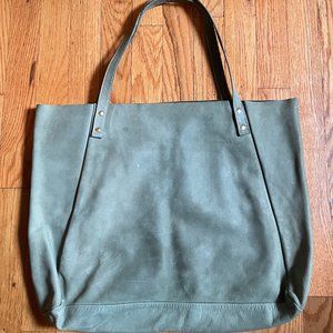 American Apparel suede mint green tote bag